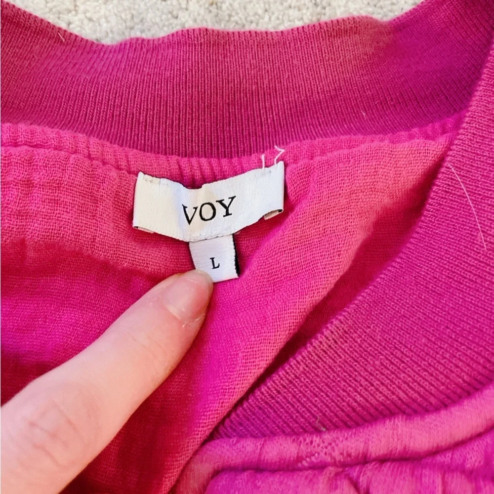 VOY Pink Quilted Bomber Jacket – Women’s Size Large - Picture 3 of 8